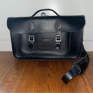 The Leather Satchel Co Black Briefcase Satchel Bag